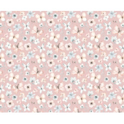 Popeline - Schmetterlinge rosa